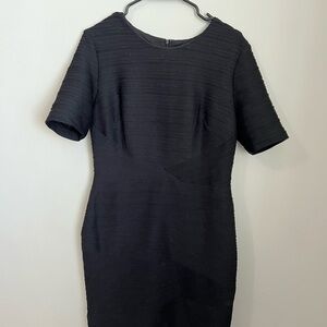 Anne Klein Black Textured Midi Dress